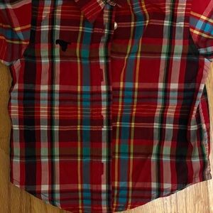Wrangler Kids Red Plaid Button Down Shirt